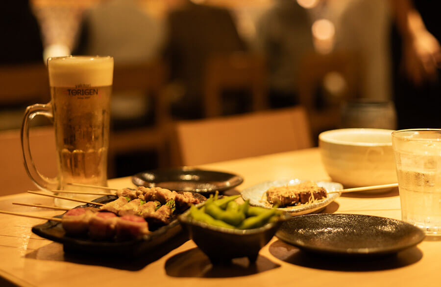 料理と生ビール